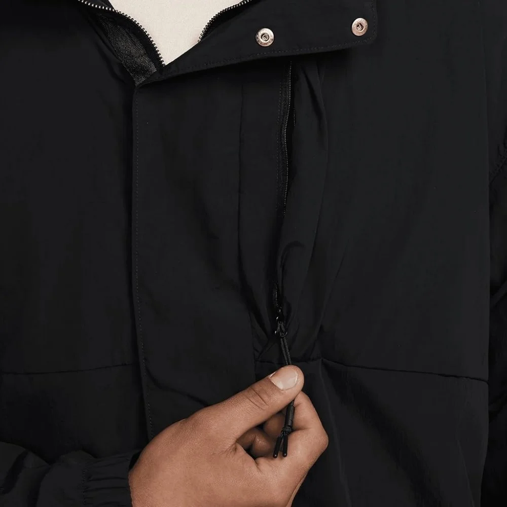 NWT Nike Tech Zip Jacket Black Hidden Hood UPF 40+ Men's S FZ0714-010 $225